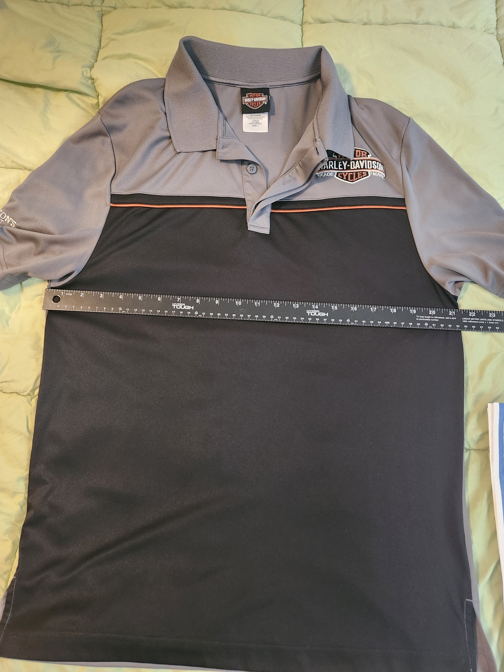 Harley-Davidson Black and Gray Polo with Orange Stripe